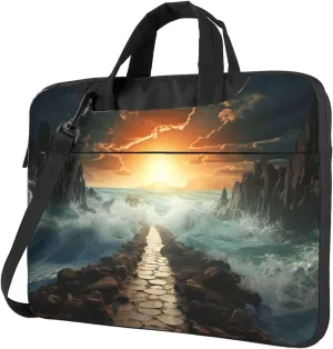 Laptop Tote Bag Men Women Divided Sea Pathway Shoulder Laptop Sleeve Briefcase Messenger Computer Bag