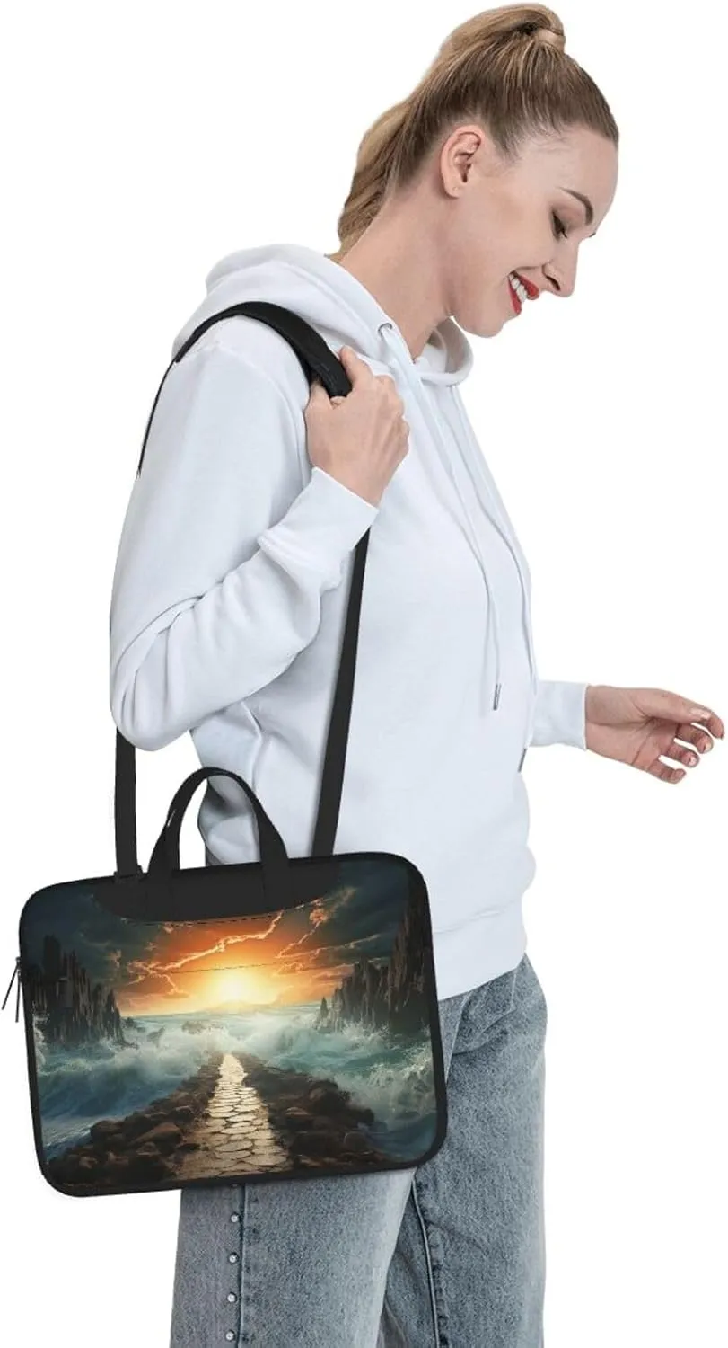 Laptop Tote Bag Men Women Divided Sea Pathway Shoulder Laptop Sleeve Briefcase Messenger Computer Bag