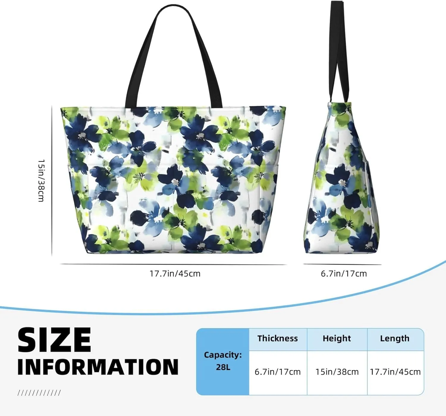 Large Beach Bag for Women Waterproof Foldable Travel Shoulder Tote Bag with Pocket for Weekender Pool Vacation