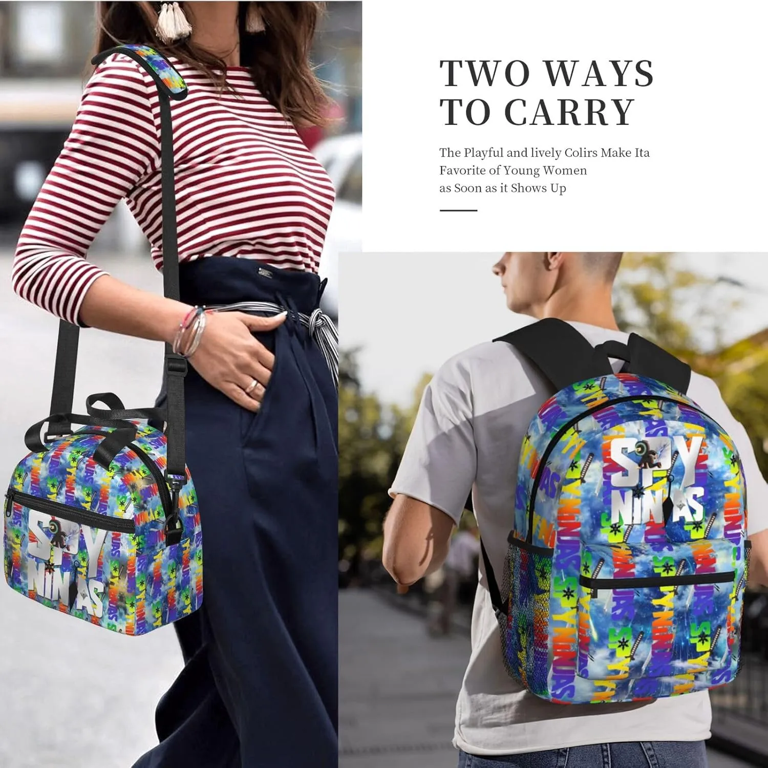 Large Capacity Backpack Camping Lunch Bag Combination Daypack For Daily Travel