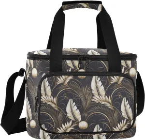 Large Capacity Kids Lunch Bag Crossbody Lunch Box Bags for Teen Palmette Pattern Rose Gold luncheras para mujeres