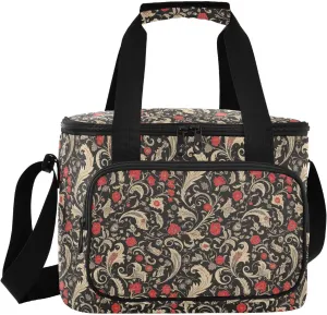 Large Capacity Lunch Bag Crossbody Lunch Box Tote Bag for Teens Flamigo Red Black Vintage bolsa para llevar comida al trabajo