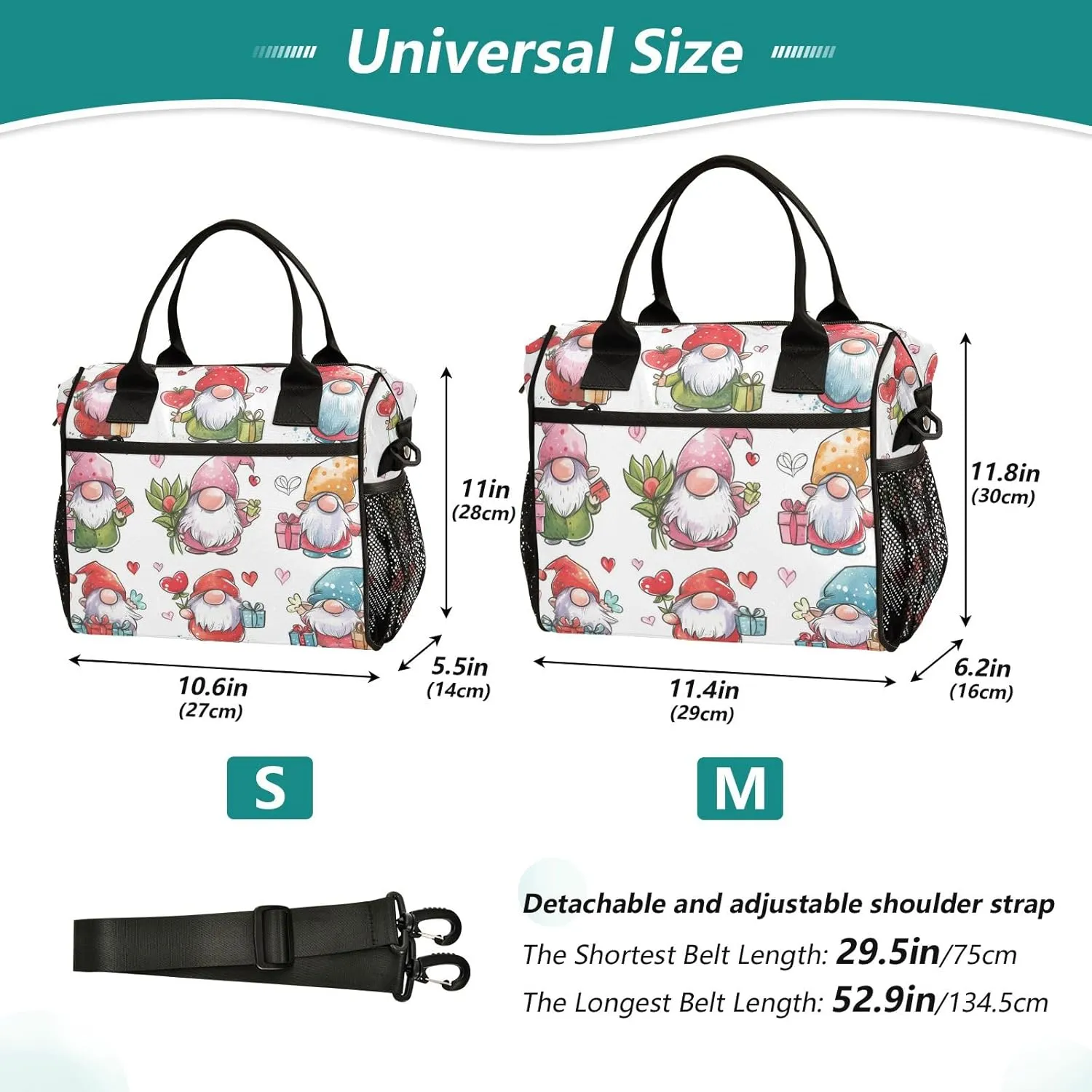 Large Lunch Bag, Dwarfs Gifts Insulated Lunch Box Portable Cooler Bag Tote Bag for Students Adults School Office Picnic Hiking, M