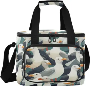 Large Lunch Bag Many Sea Gull Insulated Cooler Box For Women Men Picnic Camping Beach Handbag 24-Can (18L)
