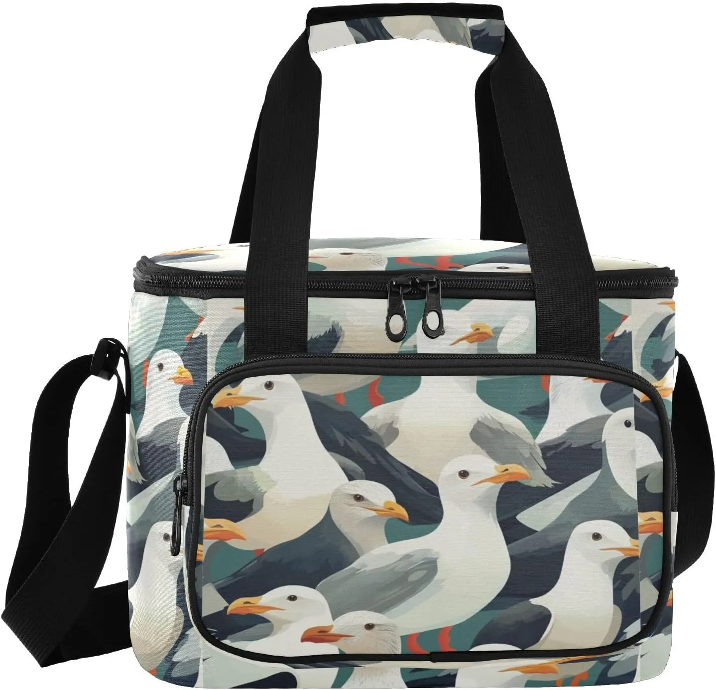 Large Lunch Bag Many Sea Gull Insulated Cooler Box For Women Men Picnic Camping Beach Handbag 24-Can (18L)