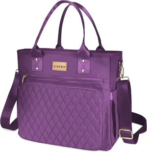Large Women Lunch tote Bags for Work Insulated/Insulated Adult Lunch Box for Women/Nylon Thermal cooler Bag Leakproof Cooler Tote Bag with Storage Pocket (lumina purple)