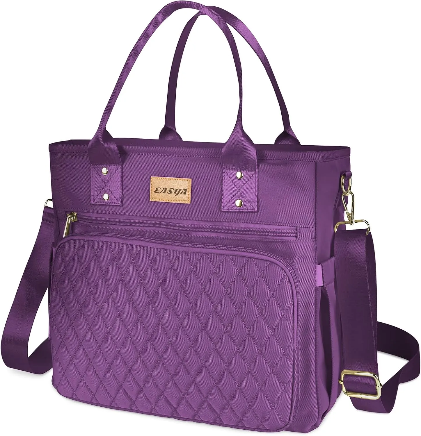 Large Women Lunch tote Bags for Work Insulated/Insulated Adult Lunch Box for Women/Nylon Thermal cooler Bag Leakproof Cooler Tote Bag with Storage Pocket (lumina purple)