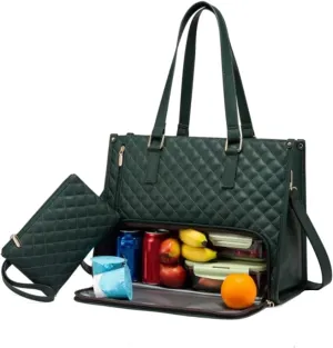 Lavenra All in One Tote Bag, Laptop Bag With Lunch Compartment, Convertible Laptop Bag Work