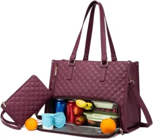Lavenra All in One Tote Bag, Laptop Bag With Lunch Compartment, Convertible Laptop Bag Work