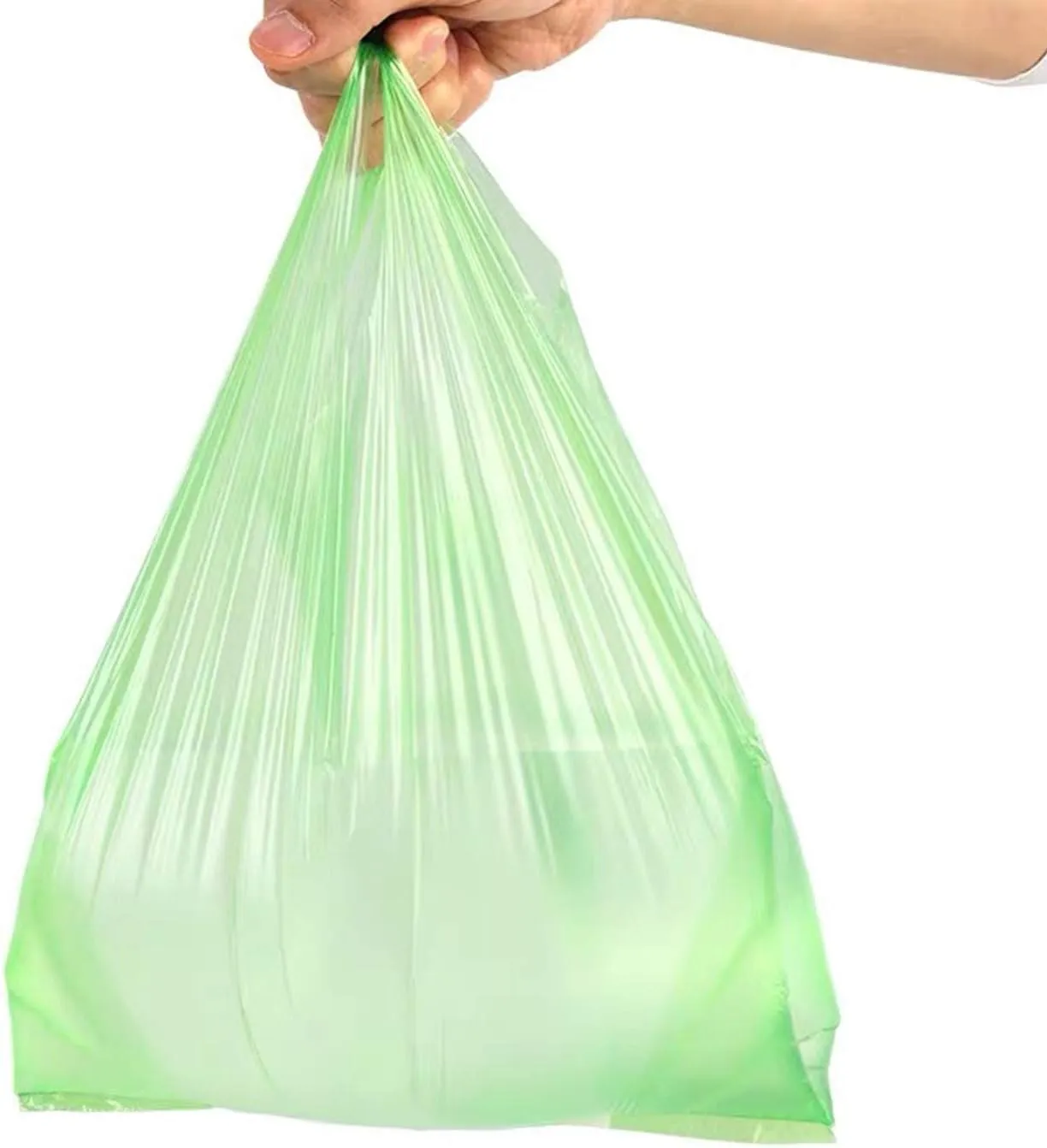 LazyMe T Shirt Bags, Plastic Bags with Handles for Grocery, Retail and St. Patrick's Day, Bolsas De Plastico Para Negocio, 12x20 Inch (Green, 100pcs)