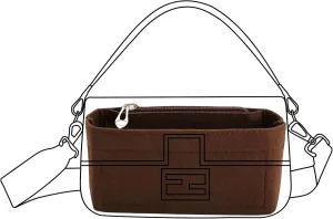 Lckaey Felt purse organizer for FENDI baguette bag insert for fendi Handbag baguette Organizers Y090coffee-M