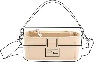 Lckaey Felt purse organizer for FENDI baguette bag insert for fendi Handbag baguette Organizers Y090Khaki-S