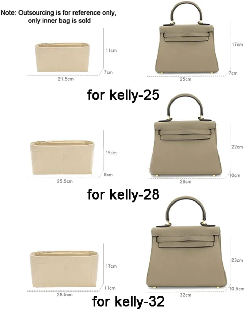 Lckaey for Handbags Kelly 32 organizer Purse Organizer insert1011Beige-L