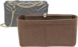 Lckaey Organizer insert pocket for marmont matelassé shoulder bag-single pack with zipper 2000Acoffee-M