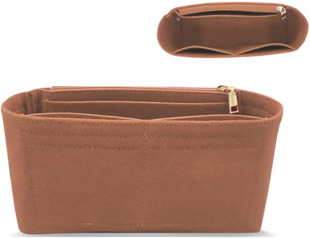 Lckaey Organizer inserts pocket for marmont matelassé mini bag shoulder bag-single pack with zipper 2000Abrown-S