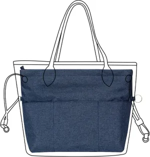 Lckaey Premium Nylon Purse Organizer for neverfull Tote Handbag insert for longchamp and goyard tote Organizers 3097Blue-S