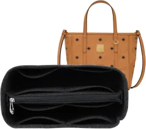 Lckaey purse insert for mcm tote tote bags felt insert organizer small bag organizer 3020black grey-S