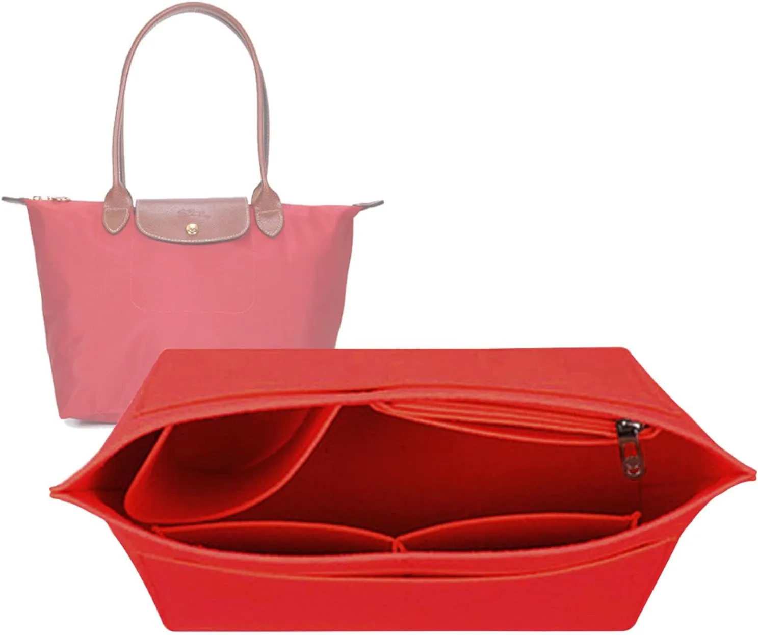 Lckaey Purse Organizer for bag organizer le pliage medium bag Y012-red-middle