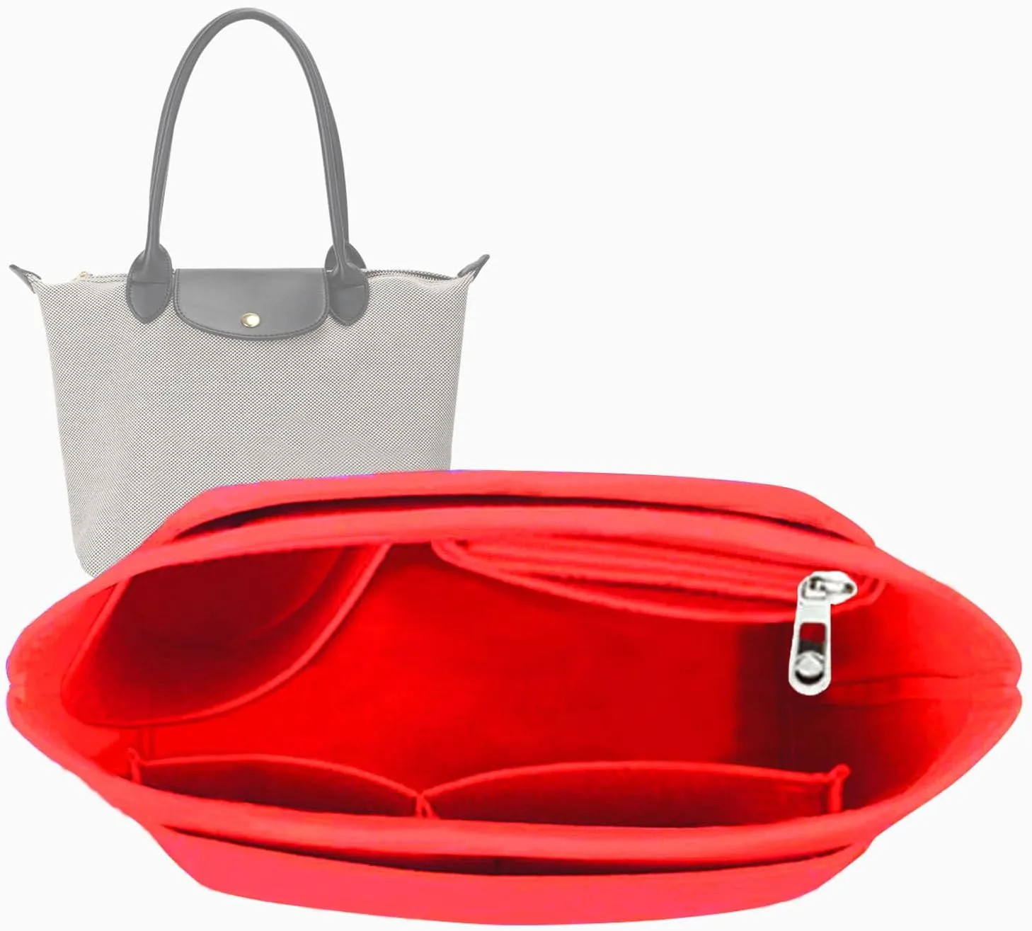 Lckaey Purse Organizer for bag organizer le pliage medium bag Y012-red-middle