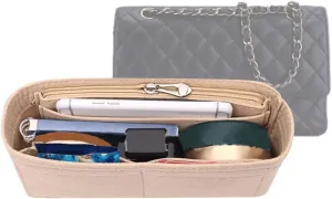 Lckaey Purse Organizer insert-For purse Premium felt Handbag Organizer 2019 beige-l