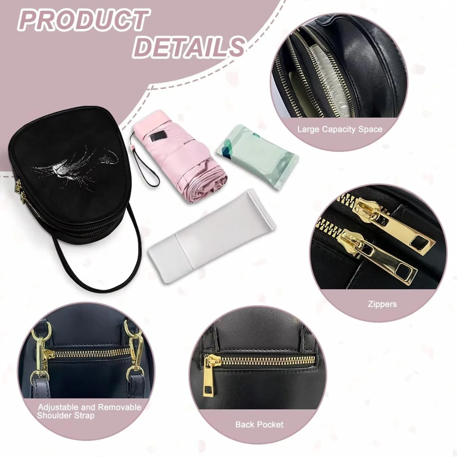 Leather Purse for Women, Leather Hobo Bag Women's Crossbody Bags 2025 Fashion Double Layer Design for Ladies