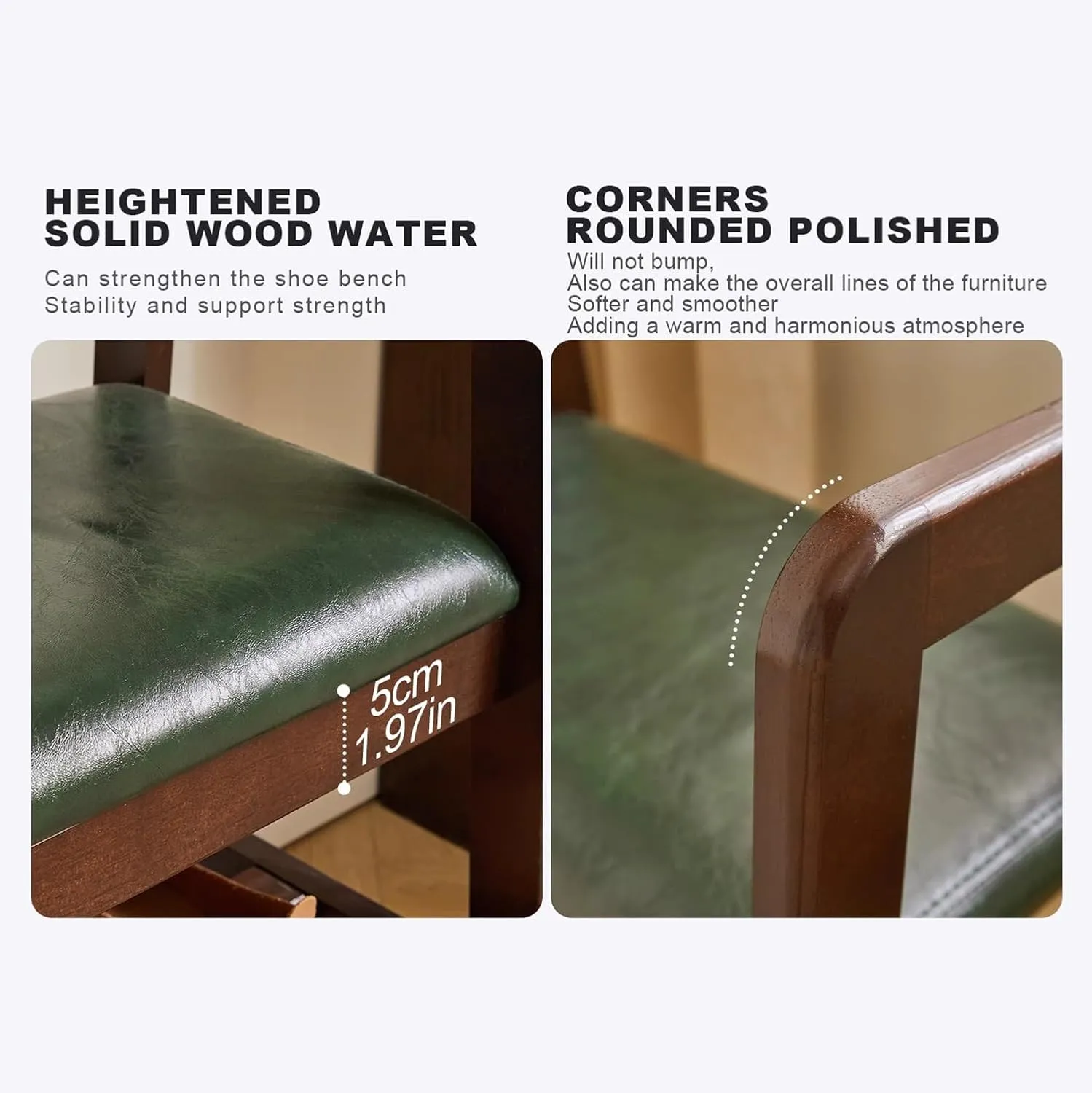 Leather Upholstered Entrance Hall Shoe Rack Modern Shoe Rack Bench 1 Tier Wooden Shoe Bench for Hallway.(Off-White)