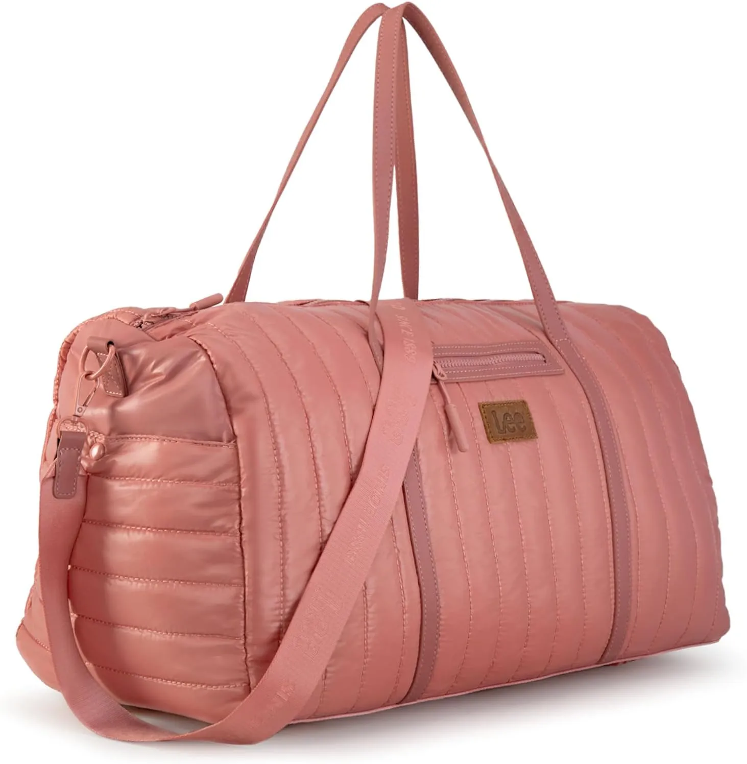 Lee Quilted Travel Duffel Bag for Women, Large Soft Puffy Lightweight Weekender Gym Bag with Adjustable Strap Water-Resistant Overnight Carry On Bag for Trips Sport Airplane Hospital