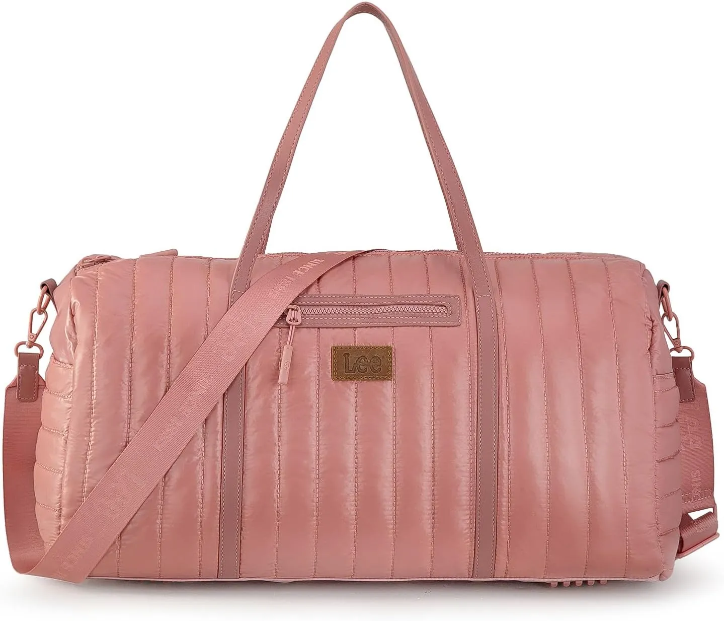 Lee Quilted Travel Duffel Bag for Women, Large Soft Puffy Lightweight Weekender Gym Bag with Adjustable Strap Water-Resistant Overnight Carry On Bag for Trips Sport Airplane Hospital