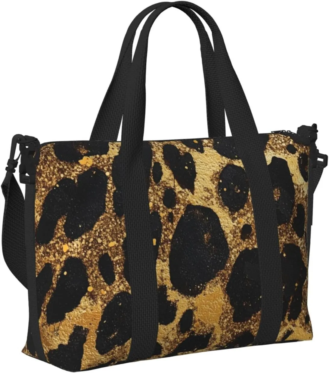 Leopard art print Travel Duffel Bag, Sports Tote Gym Bag, Swim Pool Bag Large Shoulder Tote Bag for Beach Weekender