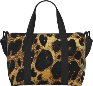 Leopard art print Travel Duffel Bag, Sports Tote Gym Bag, Swim Pool Bag Large Shoulder Tote Bag for Beach Weekender