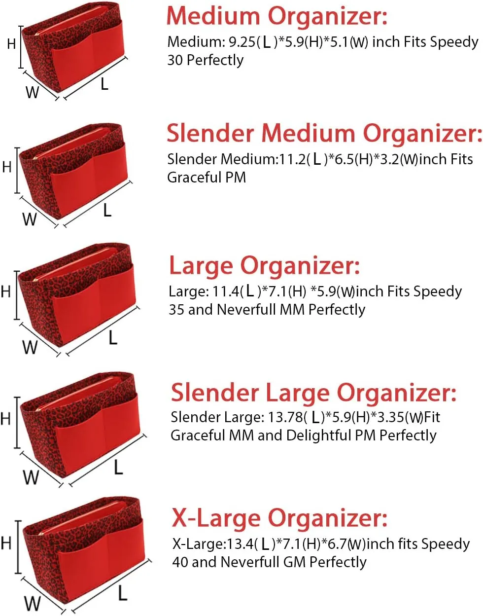 LEXSION Felt Purse Bag Organizer Insert with zipper Bag Tote Shaper Fit Speedy Neverful PM MM
