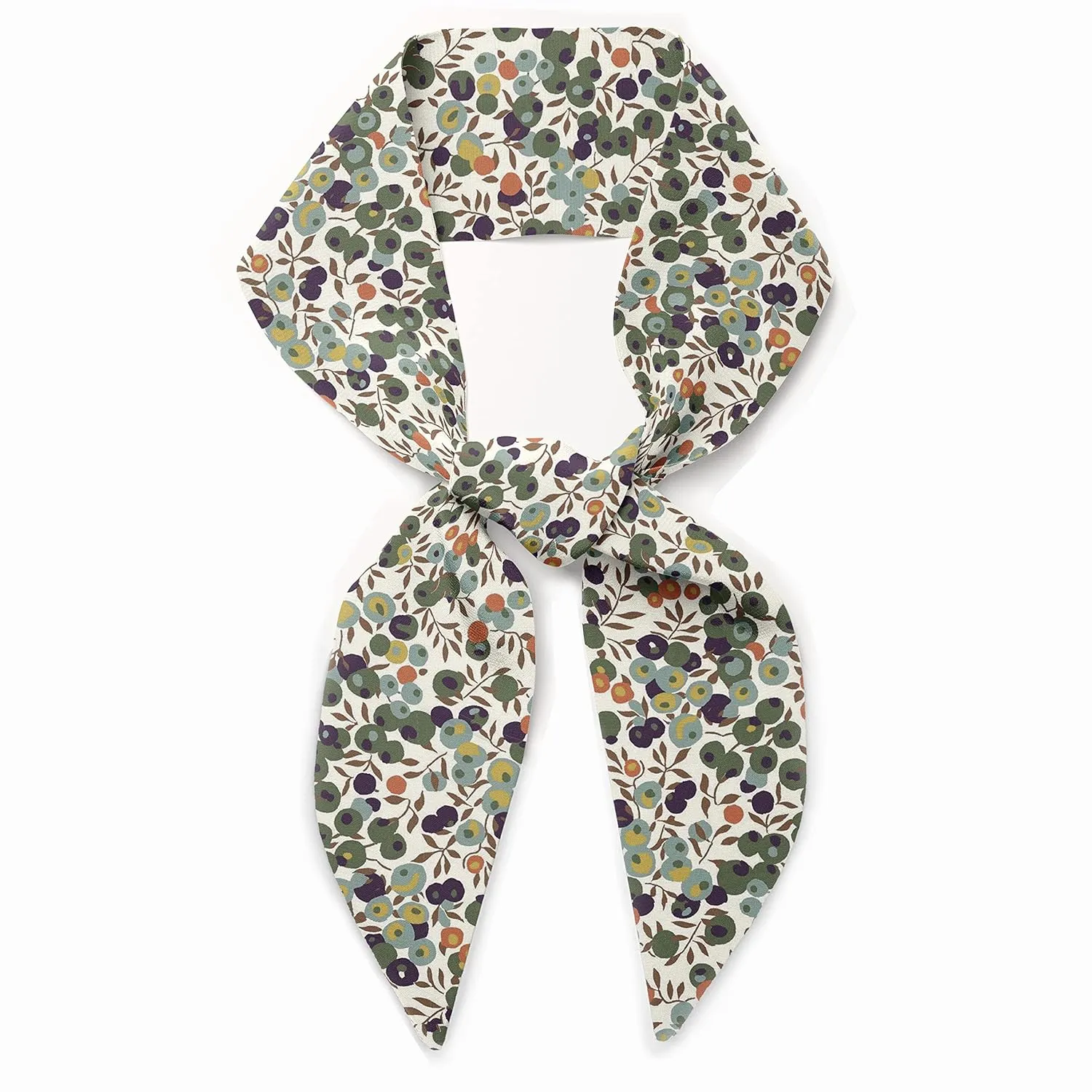 Liberty London Purse, Head, or Neck Scarf - Choose Length - "Wiltshire C" Skinny Scarf - Tie Headband, Handbag, Purse Handle - Silky Tana Lawn Cotton