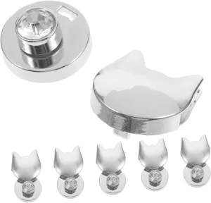 LIFKOME 6pcs Cat Shape Bag Locks Stainless Steel Purse Lock Buckle Zinc Alloy Bag Closures for Handbags