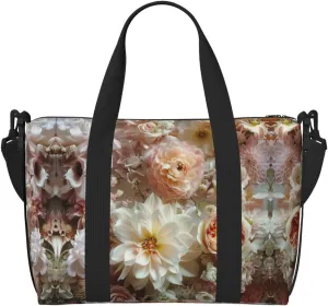 Light Romantic Flowers Print Versatile Gym Sports Bag,Companion For Your Journeys And Fitness Routines