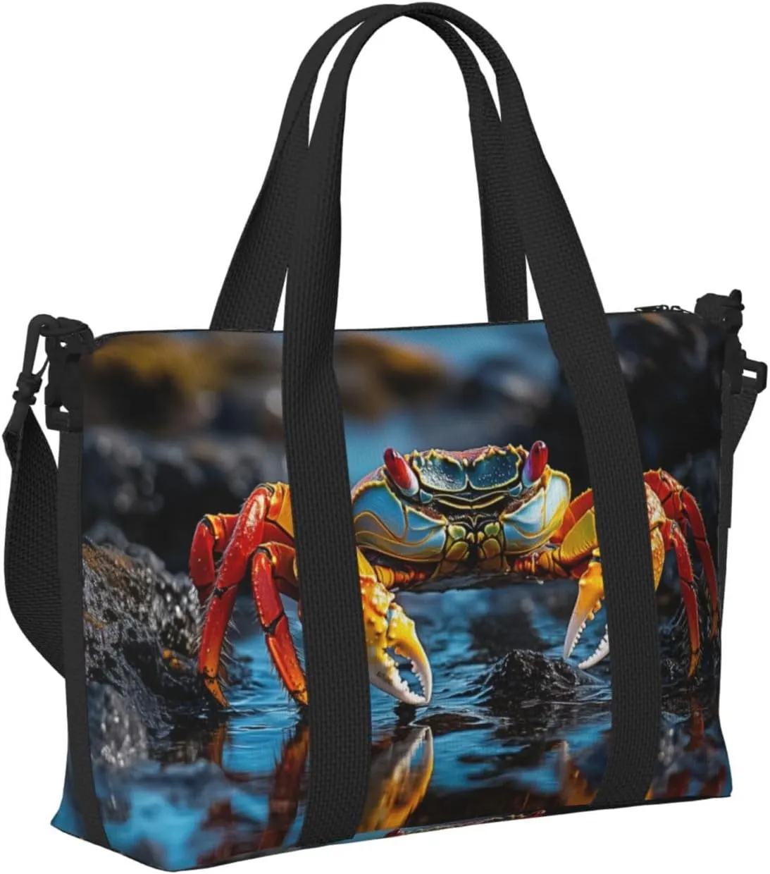 lightfoot crab print Travel Duffel Bag, Sports Tote Gym Bag, Swim Pool Bag Large Shoulder Tote Bag for Beach Weekender