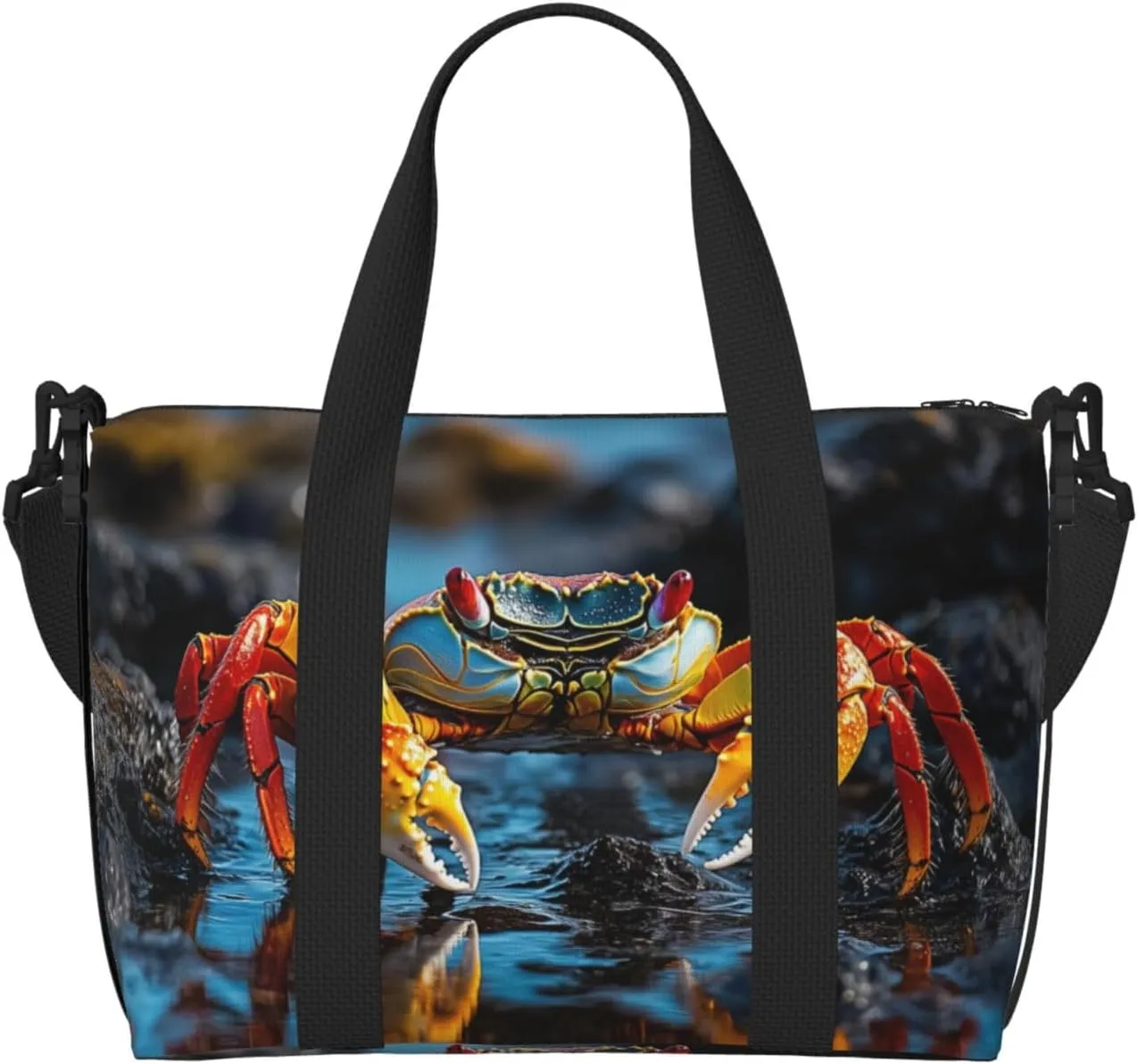 lightfoot crab print Travel Duffel Bag, Sports Tote Gym Bag, Swim Pool Bag Large Shoulder Tote Bag for Beach Weekender