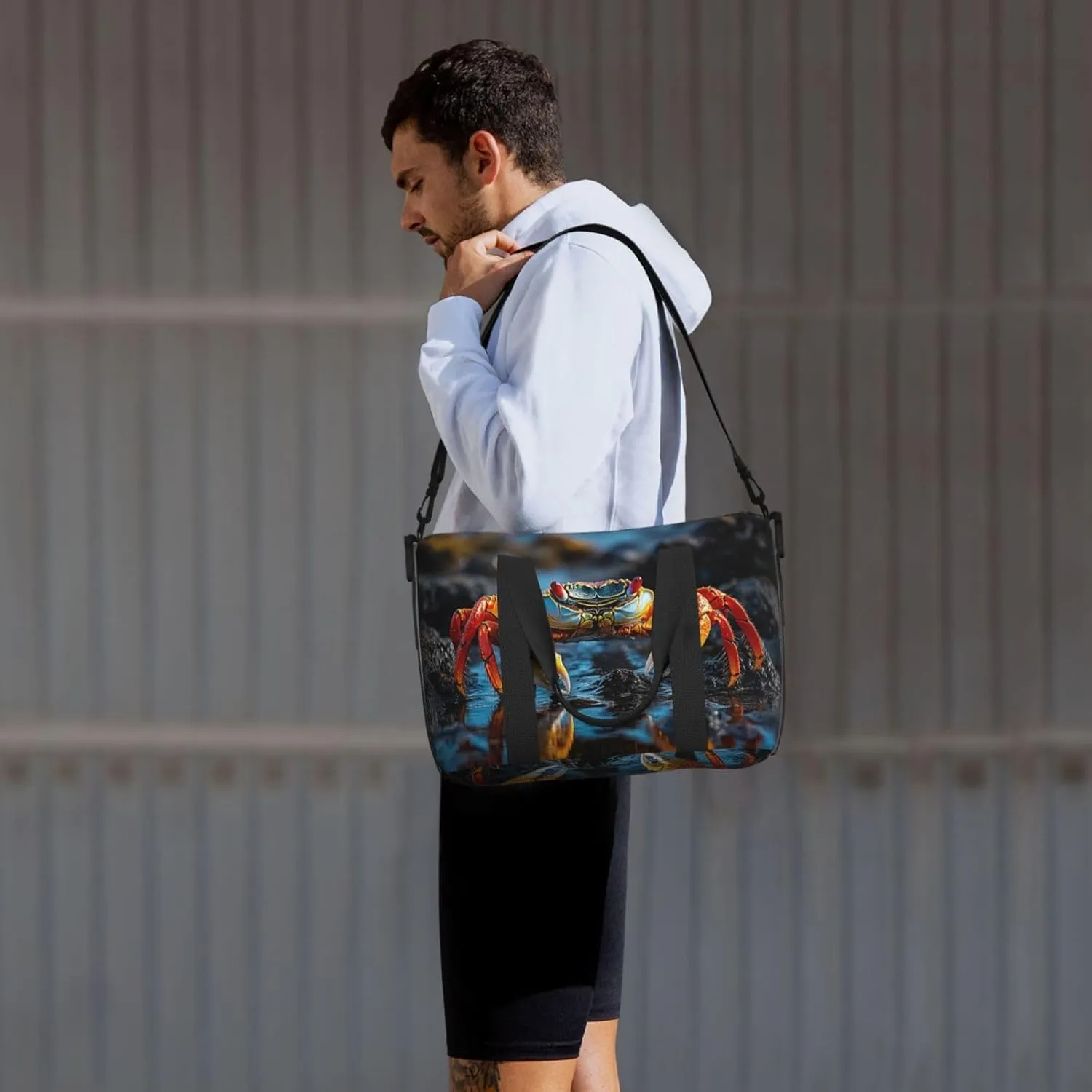 lightfoot crab print Travel Duffel Bag, Sports Tote Gym Bag, Swim Pool Bag Large Shoulder Tote Bag for Beach Weekender