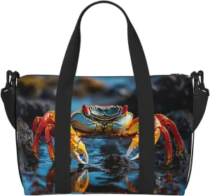 lightfoot crab print Travel Duffel Bag, Sports Tote Gym Bag, Swim Pool Bag Large Shoulder Tote Bag for Beach Weekender