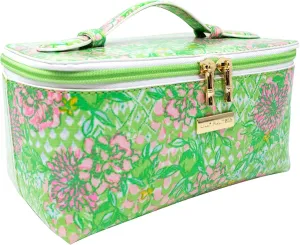 Lilly Pulitzer Cosmetic Bag for Women, Makeup Box with Zipper for Skincare, Lime Feeling Good