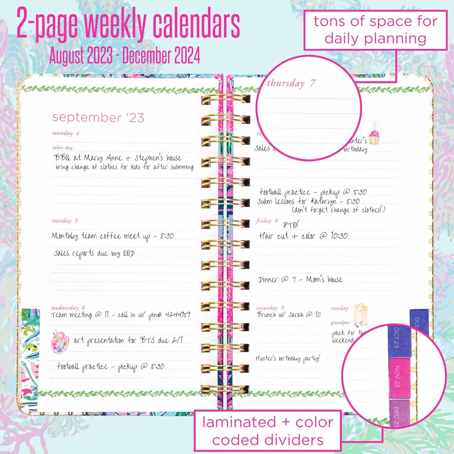 Lilly Pulitzer Daily Planner 2023-2024 Cay to My Heart