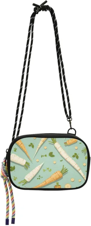 linqin Chic Carrot Radish Mens Side Purse Crossbody Trendy Small Shoulder Bag with Credit Card Slots for for Women Hiking