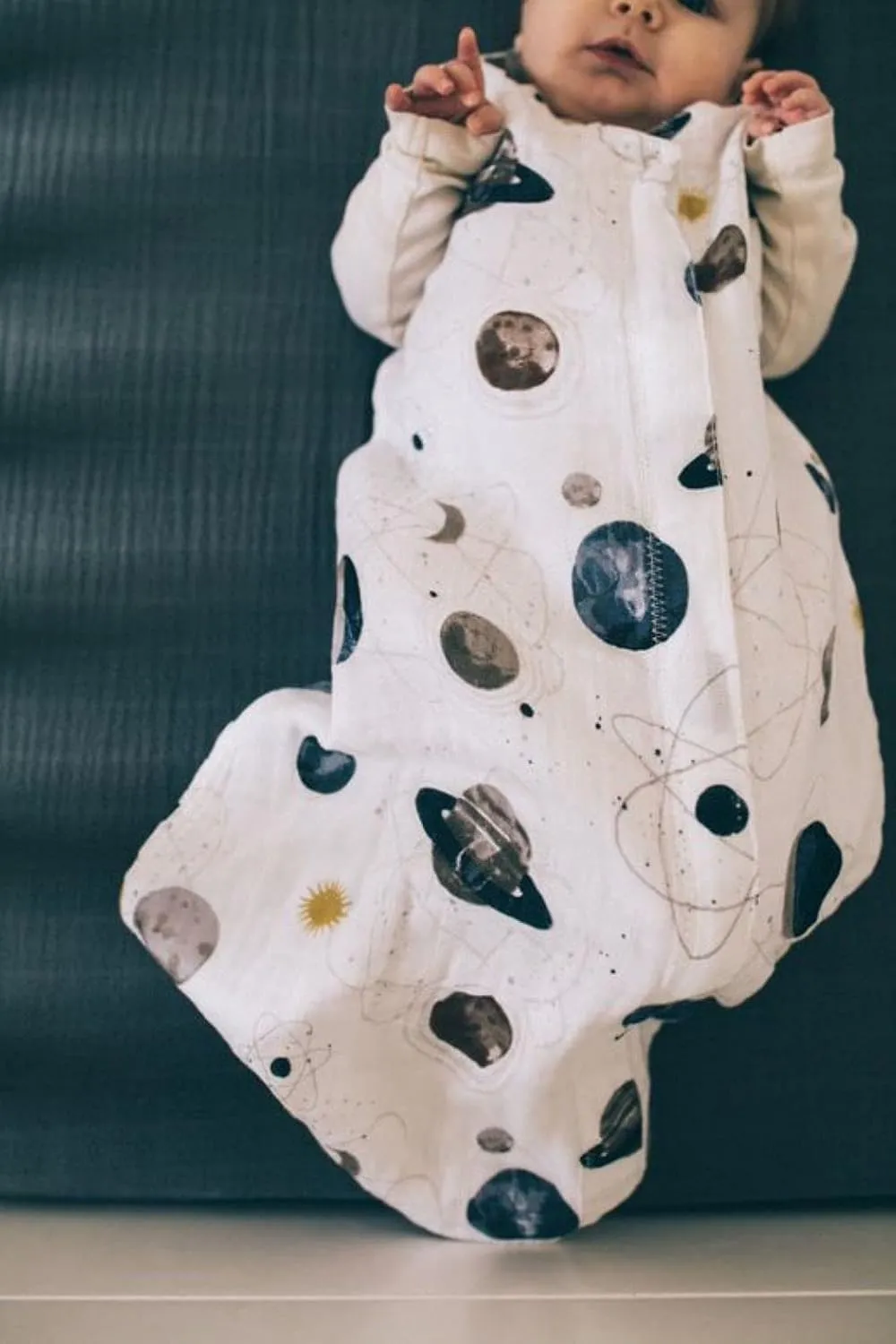 Little Unicorn 12-18 Month Premium Muslin Sleep Sack 1.1 TOG | Soft & Breathable Muslin Cotton for safer sleep | 2 way zipper (Planetary)