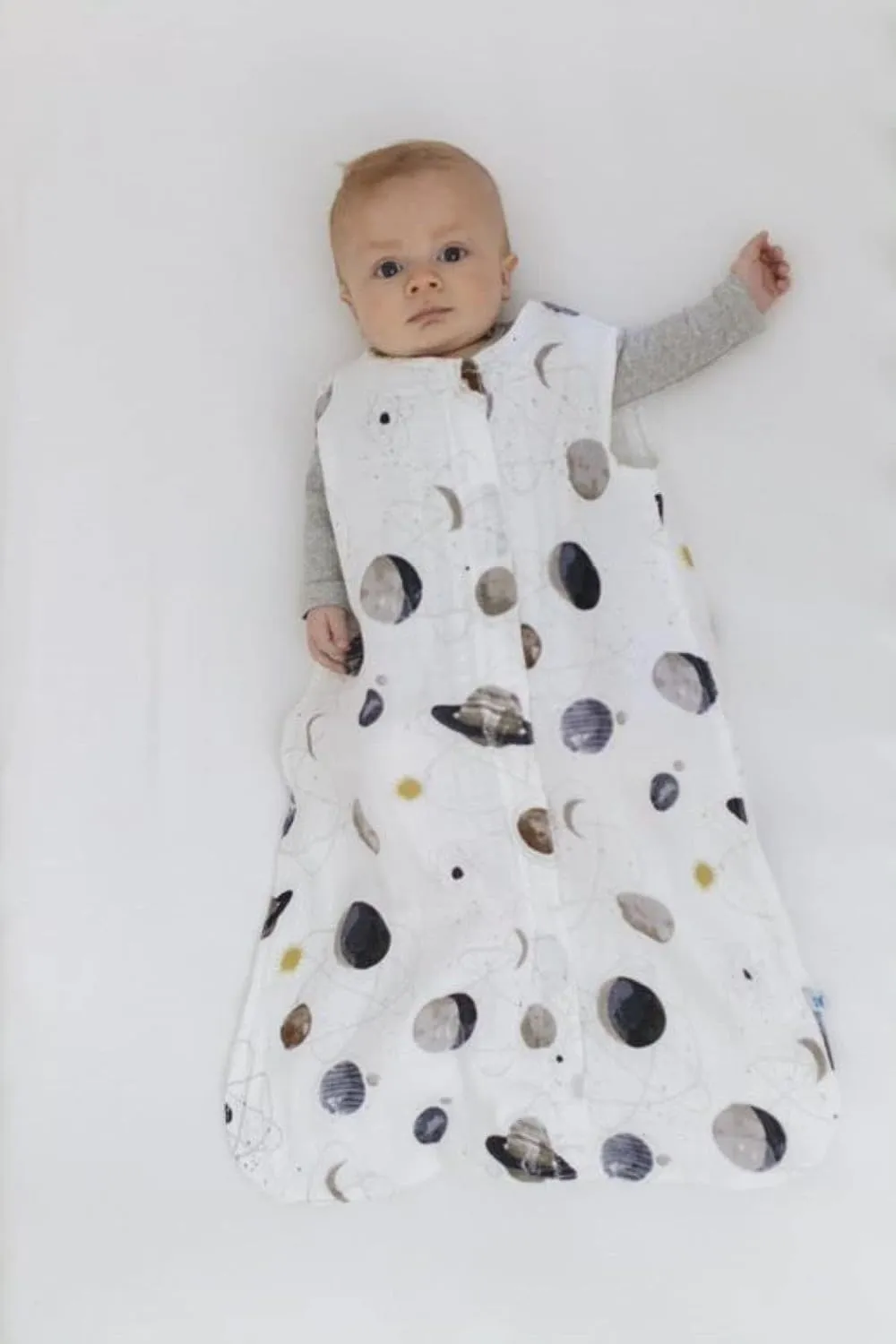 Little Unicorn 12-18 Month Premium Muslin Sleep Sack 1.1 TOG | Soft & Breathable Muslin Cotton for safer sleep | 2 way zipper (Planetary)