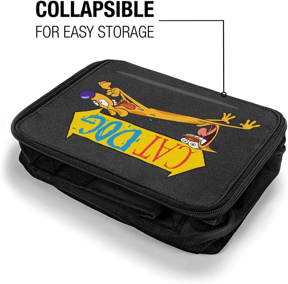 LOGOVISION Catdog Excited Insulated Soft Sided Lunch Box - Reusable Lunch Bag For School Office Work, BPA Free, 10"x8"