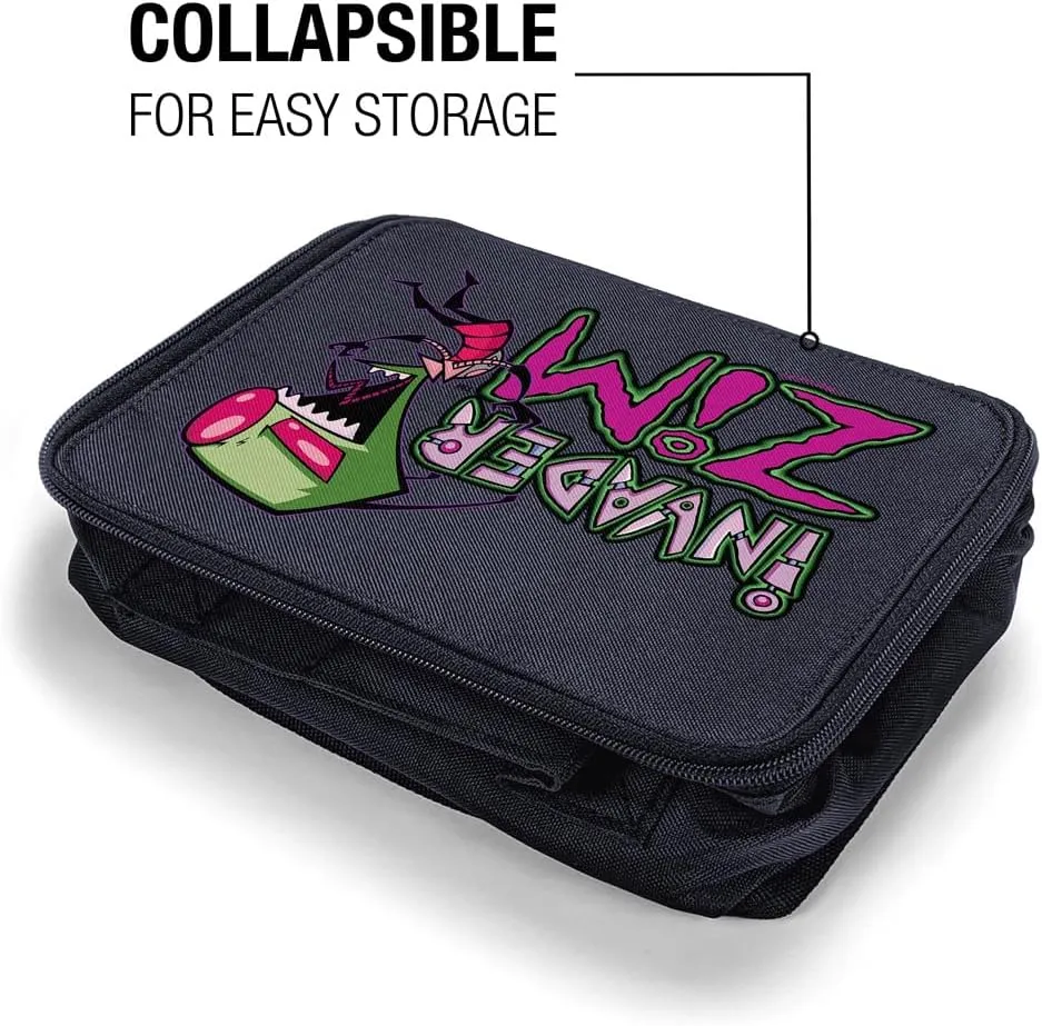 LOGOVISION Invader Zim Logo Insulated Soft Sided Lunch Box - Reusable Lunch Bag For School Office Work, BPA Free, Navy