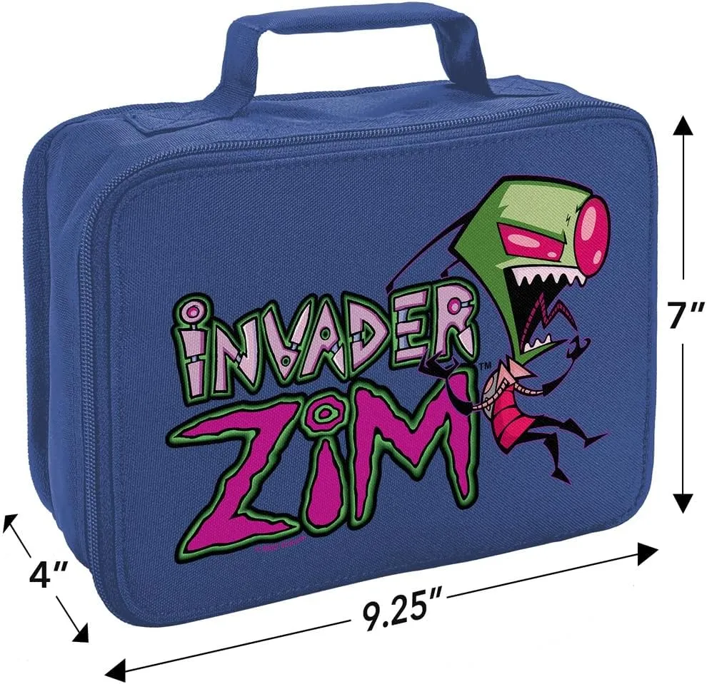 LOGOVISION Invader Zim Logo Insulated Soft Sided Lunch Box - Reusable Lunch Bag For School Office Work, BPA Free, Royal