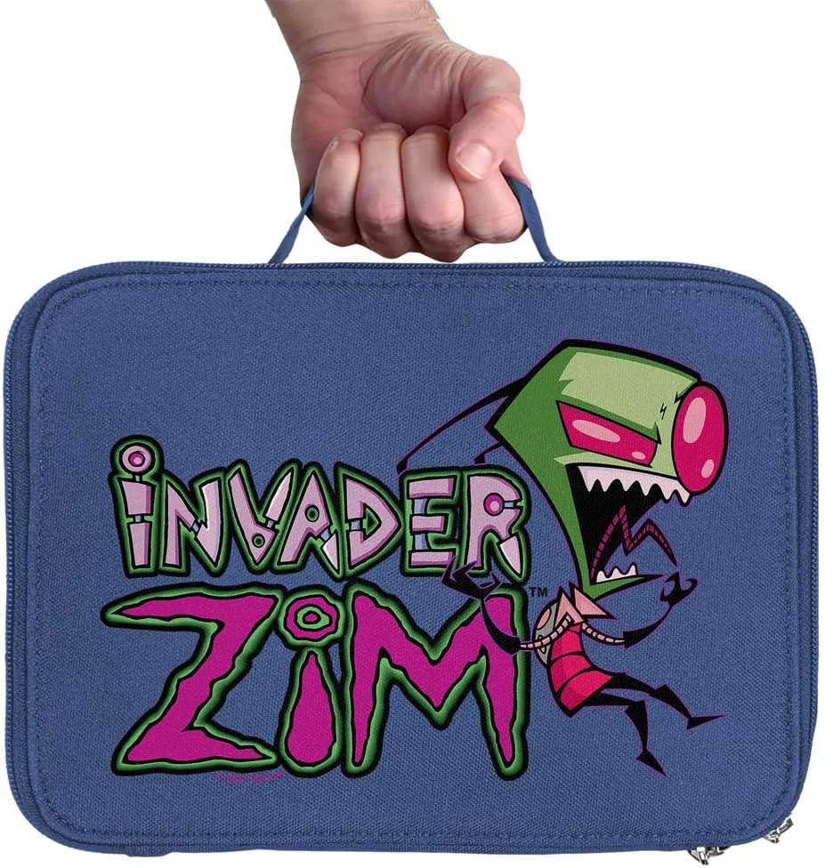LOGOVISION Invader Zim Logo Insulated Soft Sided Lunch Box - Reusable Lunch Bag For School Office Work, BPA Free, Royal