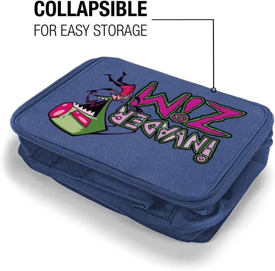 LOGOVISION Invader Zim Logo Insulated Soft Sided Lunch Box - Reusable Lunch Bag For School Office Work, BPA Free, Royal