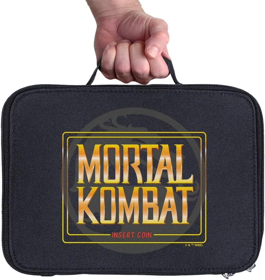 LOGOVISION Mortal Kombat Klassic Insert Coin Insulated Soft Sided Lunch Box - Reusable Lunch Bag For School Office Work, BPA Free, Navy