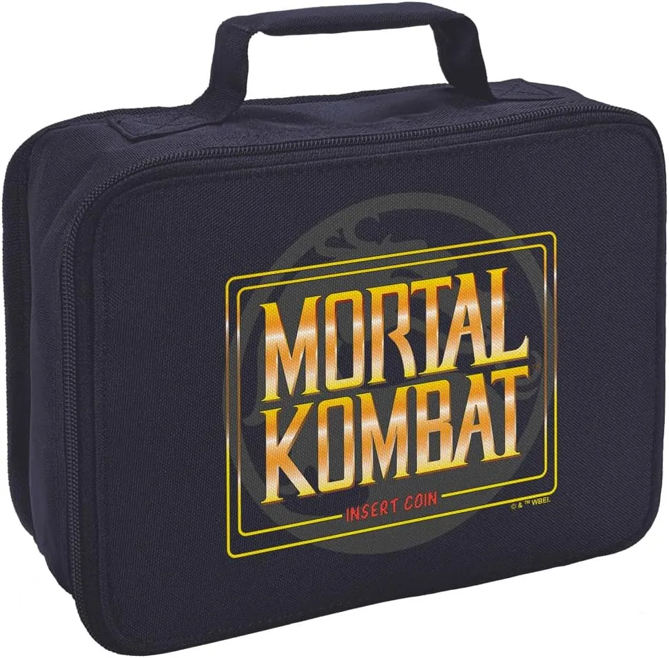 LOGOVISION Mortal Kombat Klassic Insert Coin Insulated Soft Sided Lunch Box - Reusable Lunch Bag For School Office Work, BPA Free, Navy